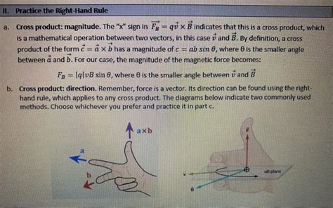 Solved II. Practice the Right-Hand Rule a. Cross product: | Chegg.com