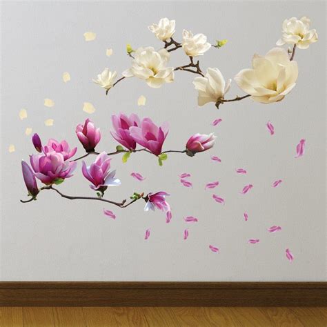 Magnolia Flowers Wall Decal Flower Wall Stickers Wall Stickers Murals