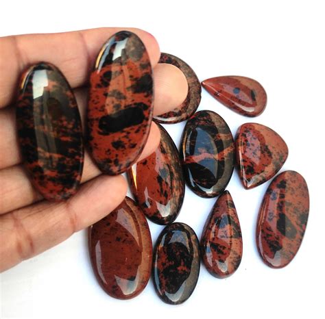Mahagoni Obsidian Cabochon Lot 25 bis 40 MM Mix Form - Etsy.de