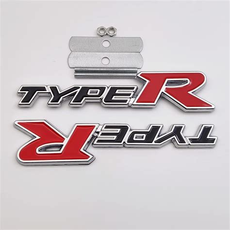 Buy JOELEW Chrome Metal Type R Logo Car Front Grille Emblem 3D Type