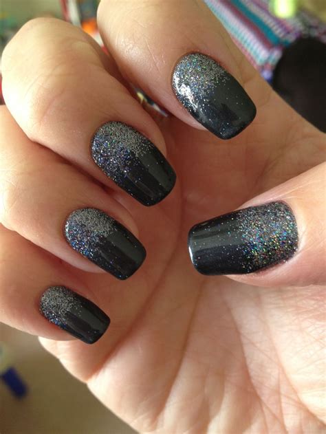 Slate Grey And Glitter Nails Nails Glitter Nails Glitter