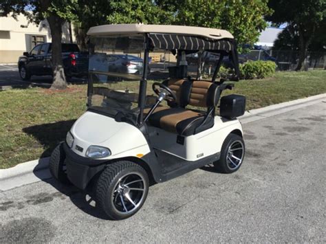 White Ezgo Rxv Ac Drive 2 Seat Passenger 48v Golf Cart Fast Lux Seats