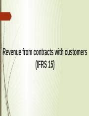 Understanding IFRS 15 Revenue Recognition Guidelines Course Hero