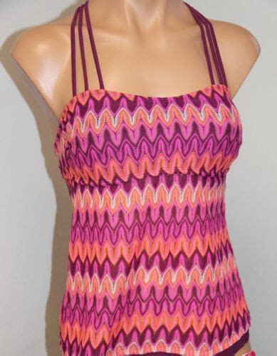 Hula Honey Swimsuit Bikini Tankini Top Sz S Crochet Wine Ebay