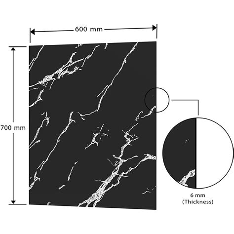 Belofay 6mm Marble Tempered Glass Splashback Heat Resistant Kitchen Backsplash