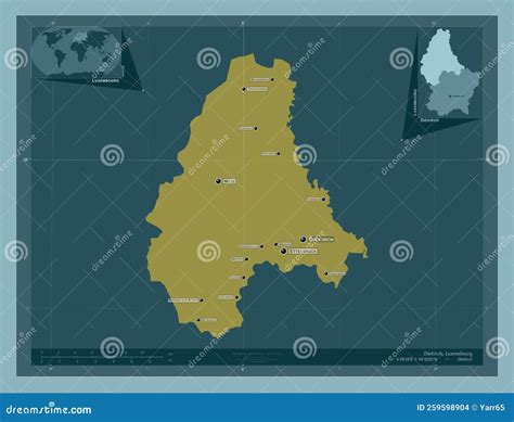 diekirch luxembourg solid labelled points  cities stock