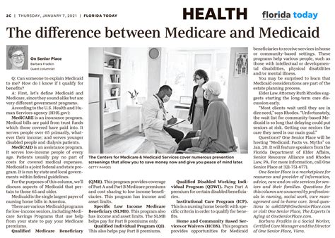 Ask One Senior Place: The difference between Medicare and Medicaid