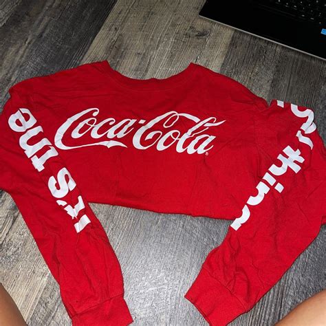 Coca Cola Women S Red Crop Top Depop