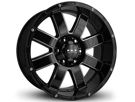 HD Off Road Milled Gloss Black 8 Point Wheels Rugged Ridge