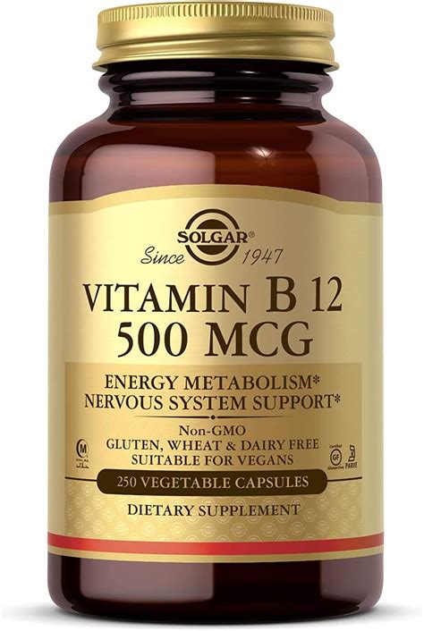 Amazon Solgar Vitamin B Mcg Vegetable Capsules Energy