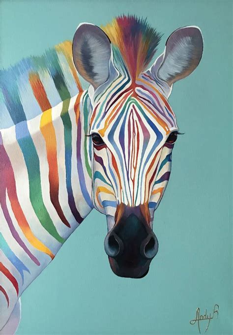 Colorful Zebra Painting