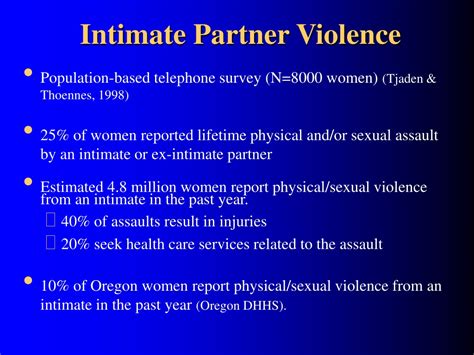 Ppt Intimate Partner Violence Urgent Implications For Womens Health