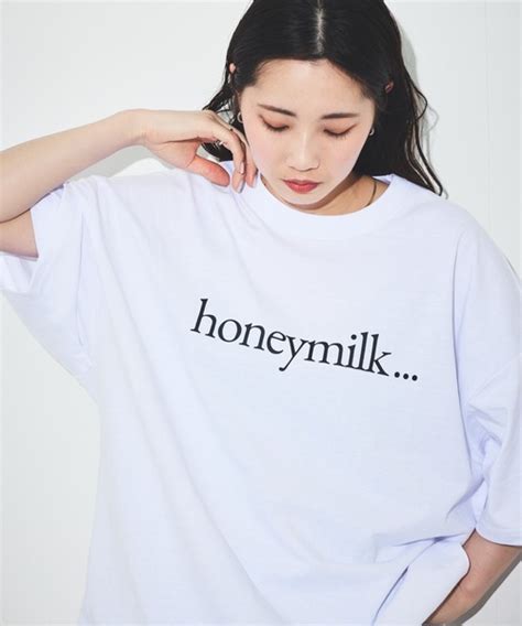 Tシャツ Tシャツ 限定展開 ビッグシルエット ロゴプリント クルーネック Tシャツ Honeymilk メンズ 82598876