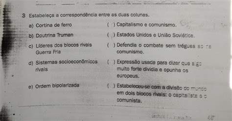 Faça A Correspondência Entre As Colunas - Faça a correspondência entre as duas colunas - brainly.com.br