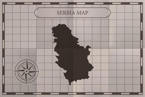 Viejo mapa clásico de Serbia estilo antiguo vintage Vector Premium