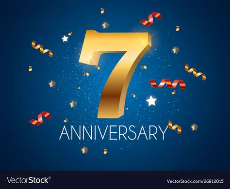 Template Logo 7 Years Anniversary Royalty Free Vector Image