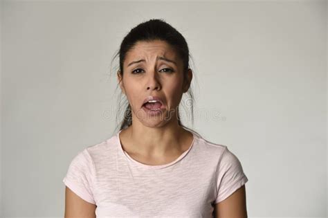 Latina Sad Woman Serious Concerned Crying Desperate Overacting Feeling