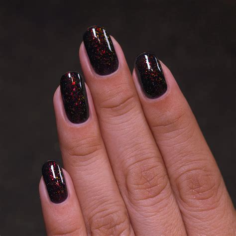 Black And Red Glitter Nails