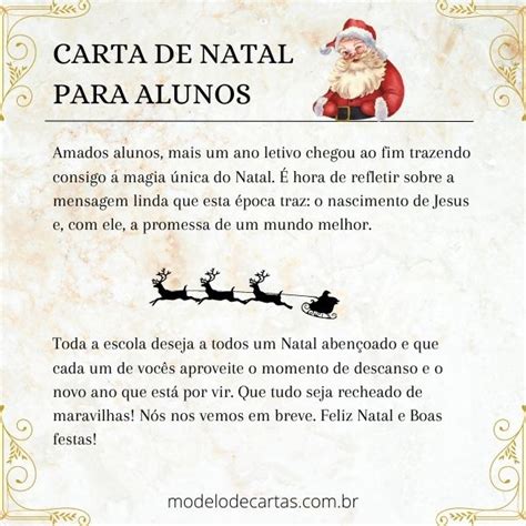 10 Cartas De Natal Para Alunos Mensagem De Fim De Ano Modelos De Carta