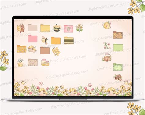 Cute Kawaii Desktop Organizer Wallpaper Desktop Folder Icons - Etsy in 2023 | Desktop wallpaper ...