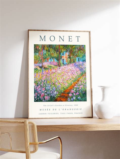 Claude Monet Poster The Artists Garden Monet Print Vintage Etsy