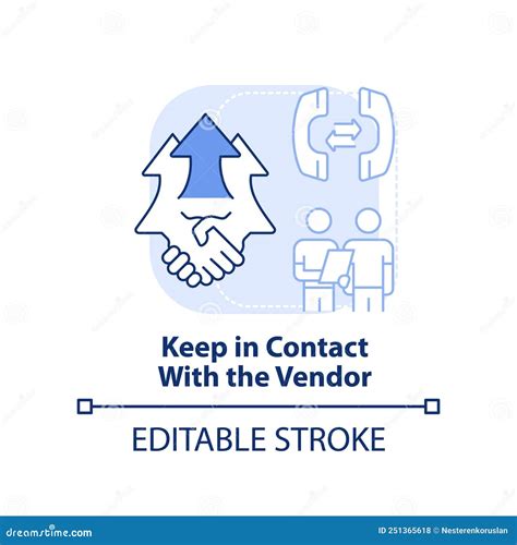 Keep In Contact With Vendor Light Blue Concept Icon Stock Vector