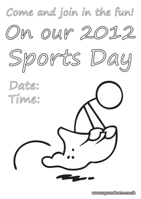 Sports Day Colouring Poster Teaching Resources