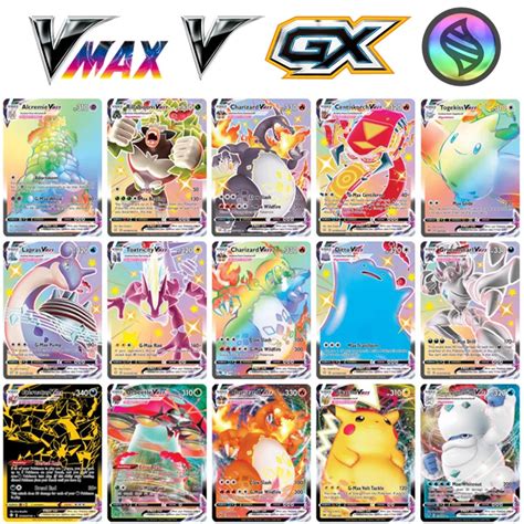 New Version Pokemon Cards Holographic Bord Game Vmax Gx Mega Tag Team