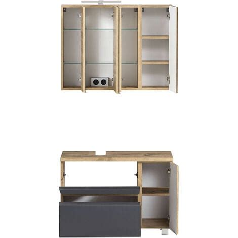 badezimmermoebel set stehend oder haengend  wotan eiche nb mit matt