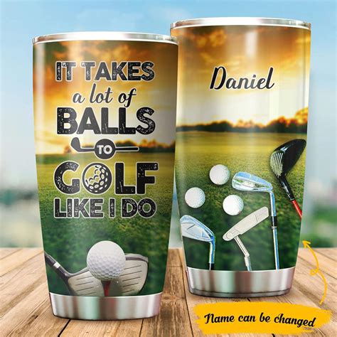 Vaso De Golf Personalizado Acero Inoxidable Con Tapa Taza De Viaje