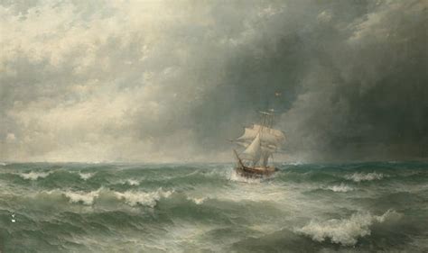 Bonhams David James British 1853 1904 Sailing In Stormy Seas