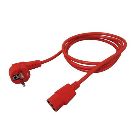 Cable Alimentaci N Angulado Schuko Iec C Recto Metros Rojo