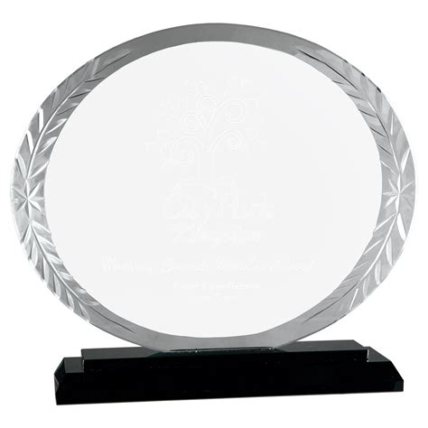 Premier Black Accent Oval Glass Award