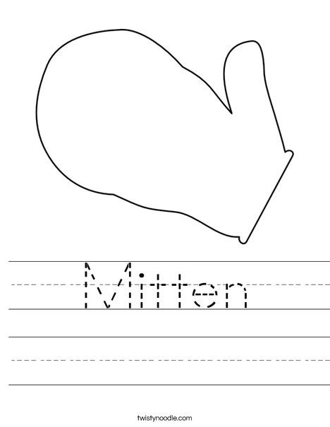 Mitten Worksheet Twisty Noodle