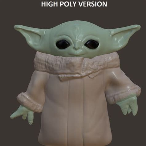 Archivo Stl Star Wars Grogu Bebé Yoda El Niño Modelo High Poly