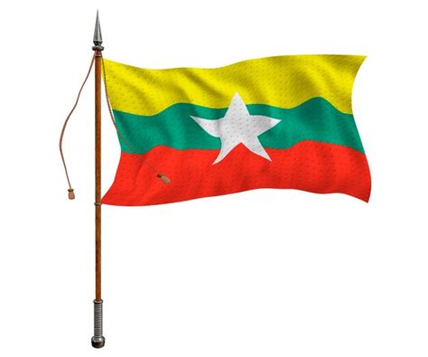 Premium Photo National Flag Of Myanmar Background With Flag O Myanmar