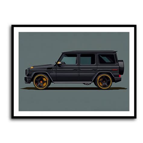 Mercedes G Wagon White Sketch Wall Art