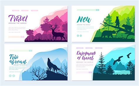 Wildlife Brochure Cards With Animal Templates For Various Media Vector ...