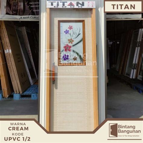 Promo Pintu Kamar Mandi PVC 1 2 Kaca Cermin 70x195 TITAN Diskon 23