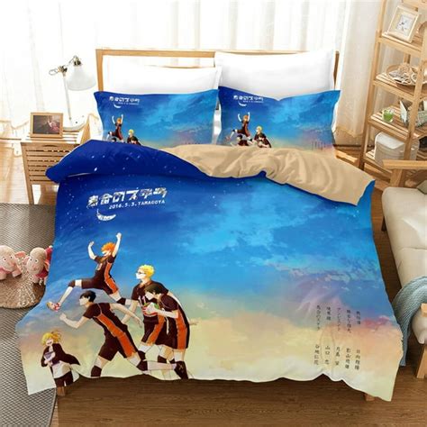 Anime Duvet Cover Set Haikyuu Bedding Sets Twin Full Queen King California Size 3d Print Manga