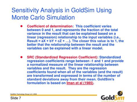 Ppt Sensitivity And Uncertainty Analysis And Optimization In Goldsim