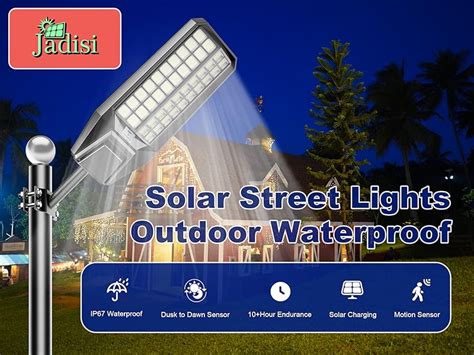 Jadisi Pack W Solar Street Light Lumens Dusk To Dawn