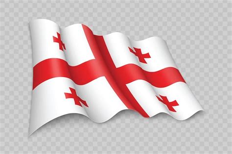 Premium Vector D Realistic Waving Flag Of Georgia