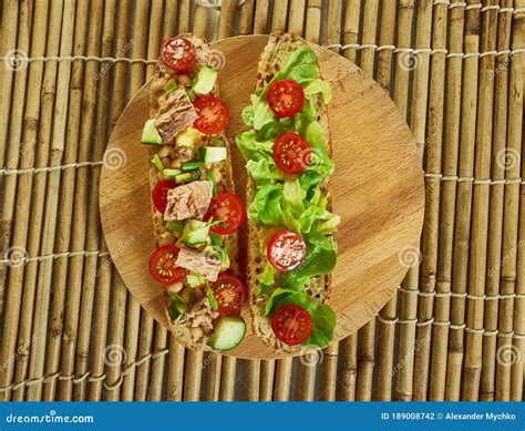 Pan Bagnat stock photo. Image of fish, salad, seafood - 189008742