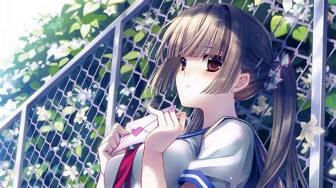 cute, pretty, girl, anime, beautiful, face, love letter HD Wallpaper