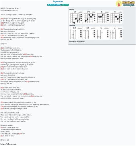 Chord: Superstar - Jamelia - tab, song lyric, sheet, guitar, ukulele ...