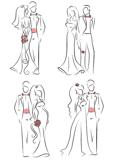 Premium Vector Vector Illustrations Sketch Of Wedding Couple For