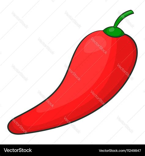 Red chilli pepper icon cartoon style Royalty Free Vector