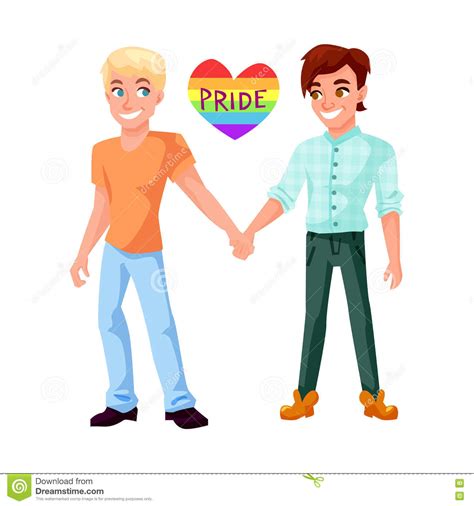 Gay Couple Holding Hands Illustration Stock Vector Illustration Of