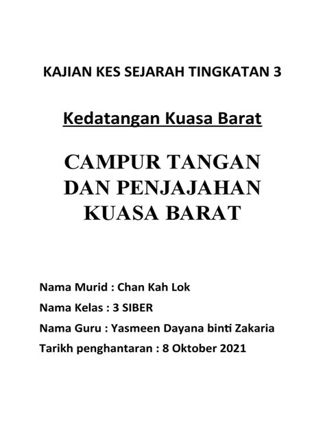 Kajian Kes Sejarah Tingkatan 3 Pdf